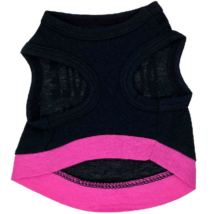 HKM-126291 Cotton Dog Vest in Black with Pink Letter Print - Casual Style, Size XS to L