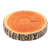 HKM-126547 High Simulation Round Stump Pillow - Velvet Cushion with Elastic Cotton Core and Flannel Surface, 35cm Diameter