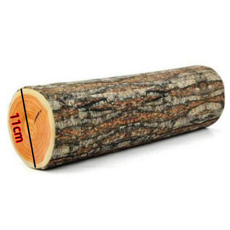 HKM-126547 High Simulation Round Stump Pillow - Velvet Cushion with Elastic Cotton Core and Flannel Surface, 35cm Diameter