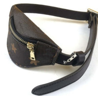 HKM-126611 Crossbody Small Dog Shoulder Bag in Coffee Old Print Geometry Design