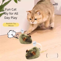 HKM-126867 Interactive Plush Mouse Cat Toy with Squeaking Sound - Bite-resistant and Automatic Chirping Chew Toy for Kittens