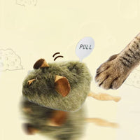 HKM-126867 Interactive Plush Mouse Cat Toy with Squeaking Sound - Bite-resistant and Automatic Chirping Chew Toy for Kittens