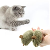 HKM-126867 Interactive Plush Mouse Cat Toy with Squeaking Sound - Bite-resistant and Automatic Chirping Chew Toy for Kittens