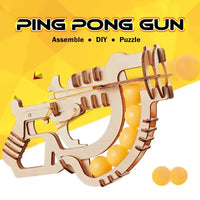 HKM-126995 3D Wooden Jigsaw Puzzle Table Tennis Toy - DIY Fun Assembly Craft for Ages 5 and Up