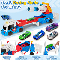 HKM-127059 2 in 1 Soft Ball Shooting Truck Toy with Mini Racing Cars for Kids Ages 2-13