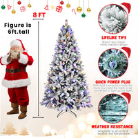 HKM-127187 7.5ft PE/PVC Mixed Christmas Tree with Memory Wire and Power Pole