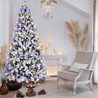 HKM-127187 7.5ft PE/PVC Mixed Christmas Tree with Memory Wire and Power Pole