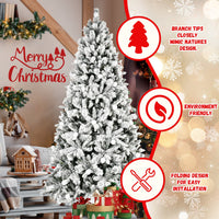 HKM-127187 7.5ft PE/PVC Mixed Christmas Tree with Memory Wire and Power Pole