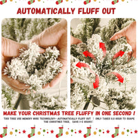 HKM-127187 7.5ft PE/PVC Mixed Christmas Tree with Memory Wire and Power Pole