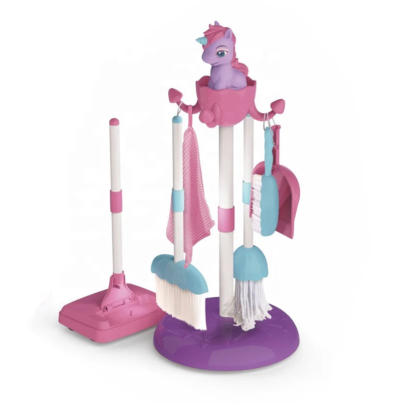 KTX-127251 Pink Pretend Play Cleaning Toy Set for Kids, Ages 2 to 7 Years, 10 Pieces