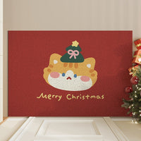 HKM-127379 Christmas Decorative PVC Entrance Mat with Geometric Pattern - Multiple Sizes Available