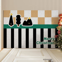 HKM-127379 Christmas Decorative PVC Entrance Mat with Geometric Pattern - Multiple Sizes Available
