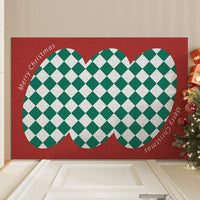 HKM-127379 Christmas Decorative PVC Entrance Mat with Geometric Pattern - Multiple Sizes Available