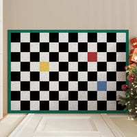 HKM-127379 Christmas Decorative PVC Entrance Mat with Geometric Pattern - Multiple Sizes Available