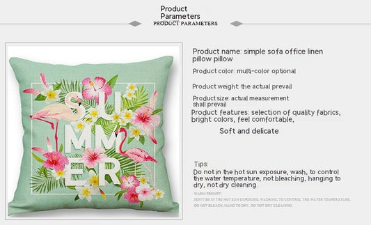 HKM-127379 Frida Kahlo Inspired Digital Print Linen Pillow Cover - 45x45cm