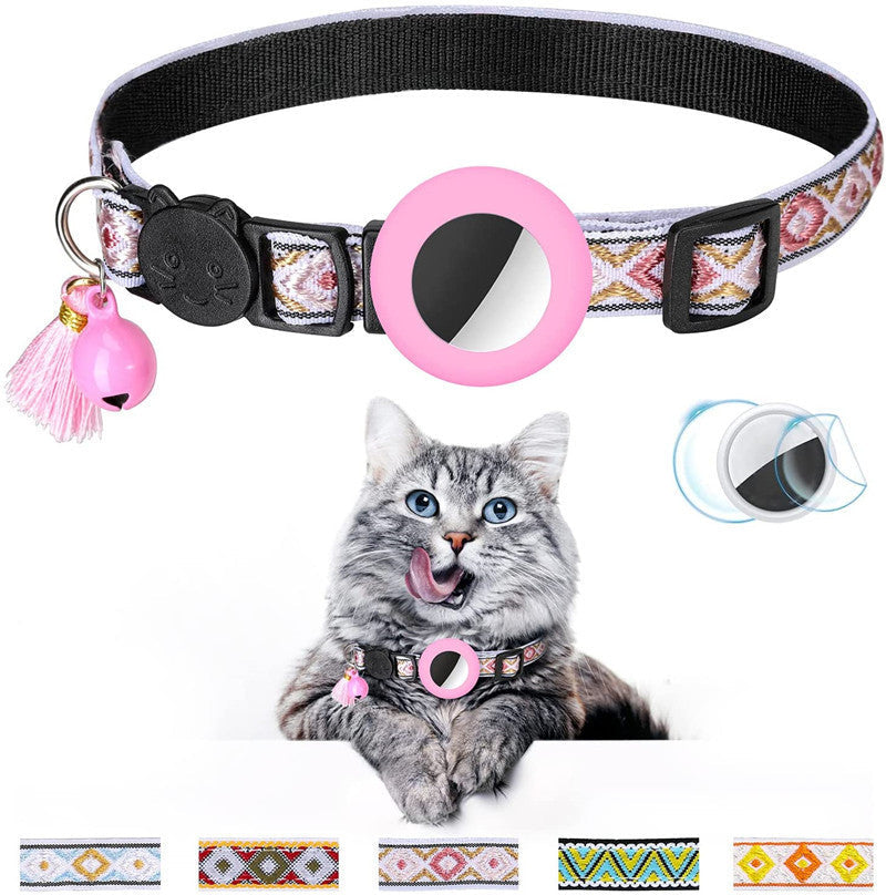 HKM-127443 Geometric Pattern Pet Collar with Bell in Various Colors