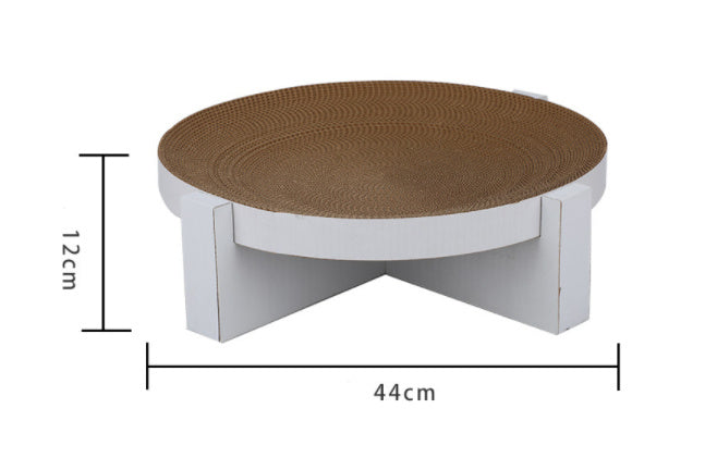 HKM-127443 White Round Bowl Cat Scratch Board - Corrugated Paper, 44x12cm