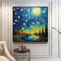 HKM-127507 Handmade Modern Abstract Landscape Oil Painting on Canvas - Unstretched and Framed for Home Decor