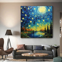 HKM-127507 Handmade Modern Abstract Landscape Oil Painting on Canvas - Unstretched and Framed for Home Decor