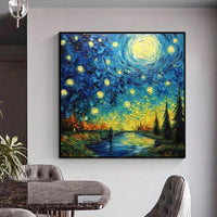 HKM-127507 Handmade Modern Abstract Landscape Oil Painting on Canvas - Unstretched and Framed for Home Decor