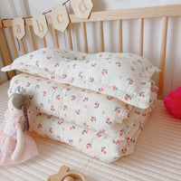 HKM-127571 Pure Cotton Double-Layer Gauze Duvet and Baby Pillow Set for Summer