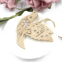 HKM-127699 Creative Hollow Bird Love Pendant - Handmade Birch Wooden Ornaments for Home Décor