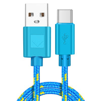 HKM-127763 Nylon Braided USB Type-C Data Cable for Fast Charging and Data Transfer