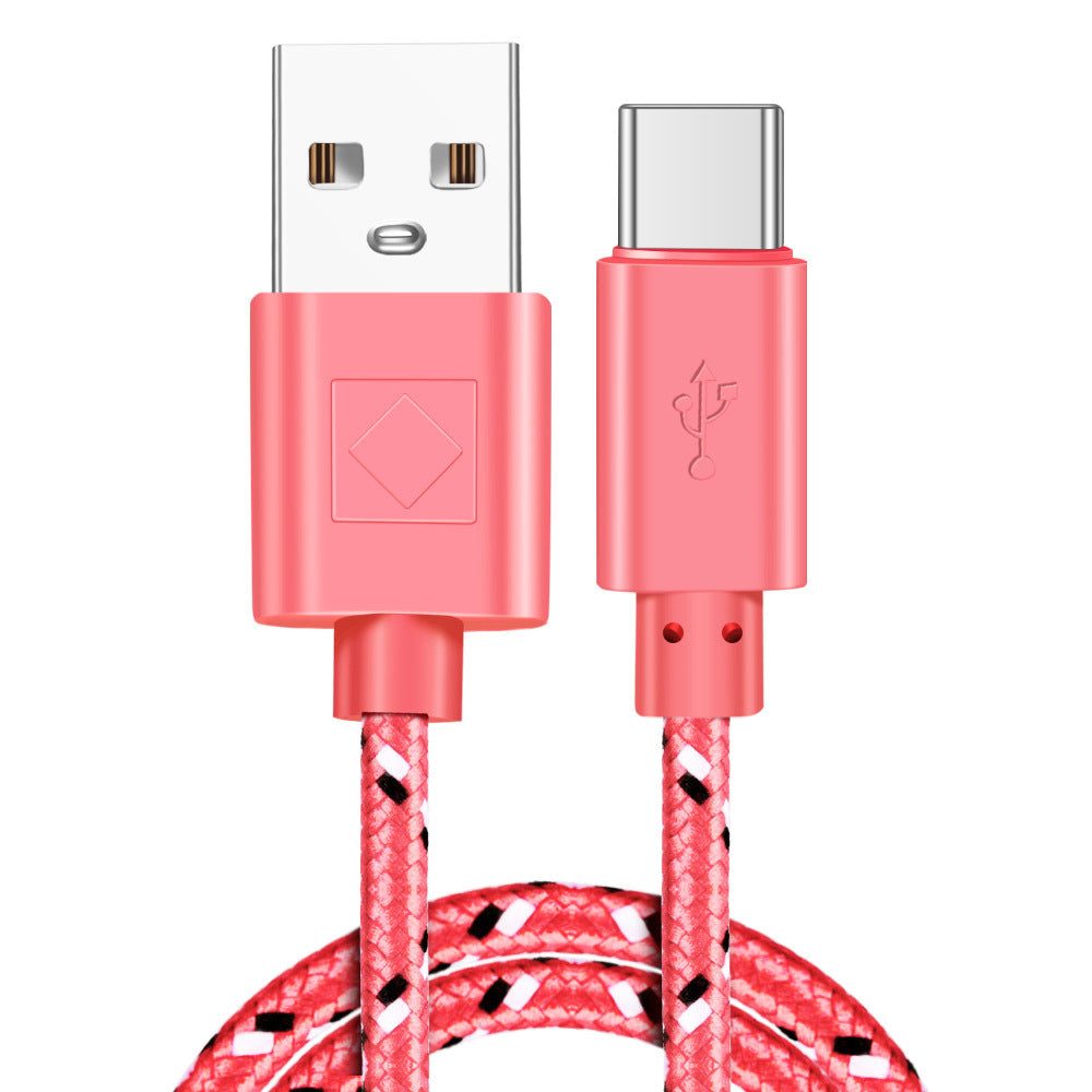 HKM-127763 Nylon Braided USB Type-C Data Cable for Fast Charging and Data Transfer