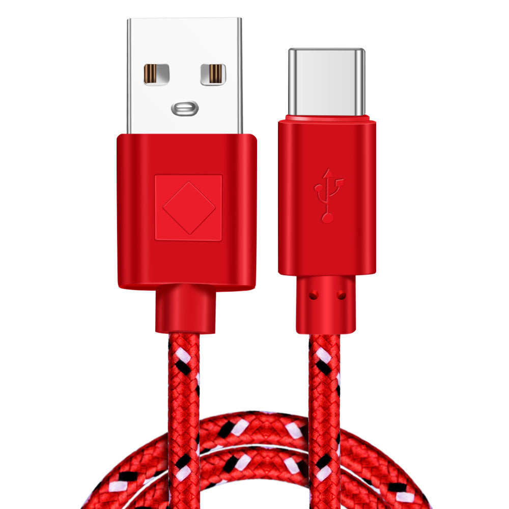 HKM-127763 Nylon Braided USB Type-C Data Cable for Fast Charging and Data Transfer