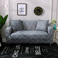 HKM-127955 Geometric Abstract Polyester Sofa Slipcover - Protects Double Seat Sofas, Fits 145-185cm