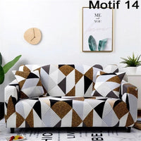 HKM-127955 Geometric Abstract Polyester Sofa Slipcover - Protects Double Seat Sofas, Fits 145-185cm