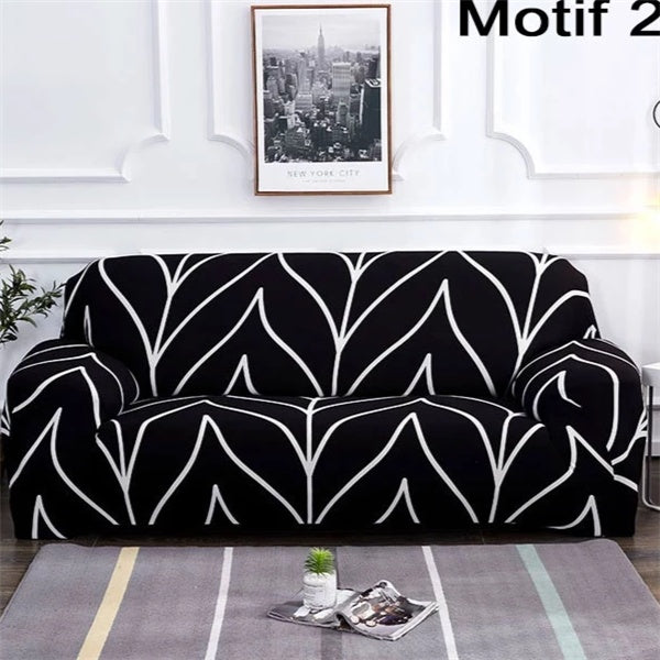 HKM-127955 Geometric Abstract Polyester Sofa Slipcover - Protects Double Seat Sofas, Fits 145-185cm