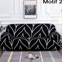 HKM-127955 Geometric Abstract Polyester Sofa Slipcover - Protects Double Seat Sofas, Fits 145-185cm