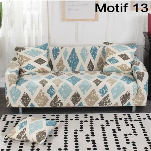 HKM-127955 Geometric Abstract Polyester Sofa Slipcover - Protects Double Seat Sofas, Fits 145-185cm