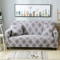 HKM-127955 Geometric Abstract Polyester Sofa Slipcover - Protects Double Seat Sofas, Fits 145-185cm