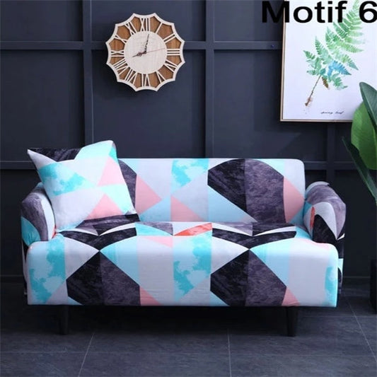 HKM-127955 Geometric Abstract Polyester Sofa Slipcover - Protects Double Seat Sofas, Fits 145-185cm