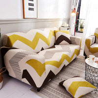 HKM-127955 Geometric Abstract Polyester Sofa Slipcover - Protects Double Seat Sofas, Fits 145-185cm