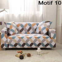 HKM-127955 Geometric Abstract Polyester Sofa Slipcover - Protects Double Seat Sofas, Fits 145-185cm