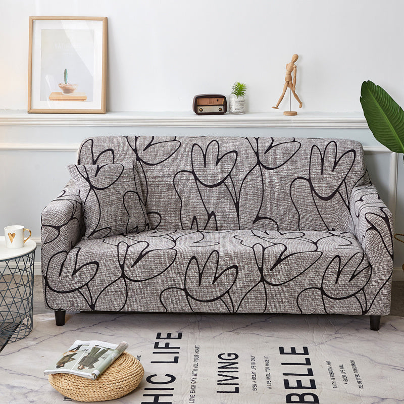 HKM-127955 Geometric Abstract Polyester Sofa Slipcover - Protects Double Seat Sofas, Fits 145-185cm