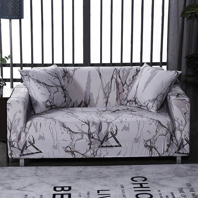 HKM-127955 Geometric Abstract Polyester Sofa Slipcover - Protects Double Seat Sofas, Fits 145-185cm