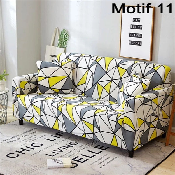 HKM-127955 Geometric Abstract Polyester Sofa Slipcover - Protects Double Seat Sofas, Fits 145-185cm