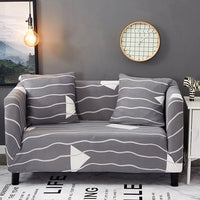 HKM-127955 Geometric Abstract Polyester Sofa Slipcover - Protects Double Seat Sofas, Fits 145-185cm