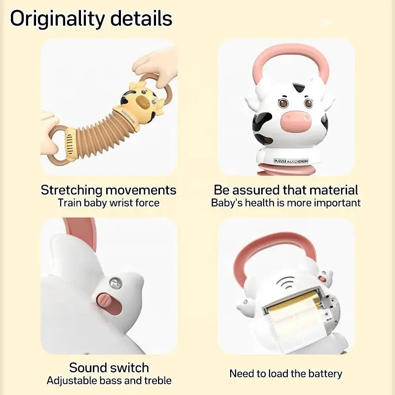 KTX-128147 Accordion Music Toy for Babies and Toddlers - Educational Soft Sensory Instrument for Early Learning 18 Months+