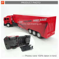 HKM-128211 Remote Control Plastic Trailer Container Toy with Steering Wheel for Kids 6+