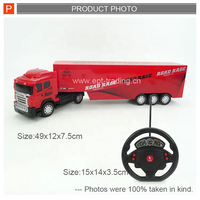 HKM-128211 Remote Control Plastic Trailer Container Toy with Steering Wheel for Kids 6+