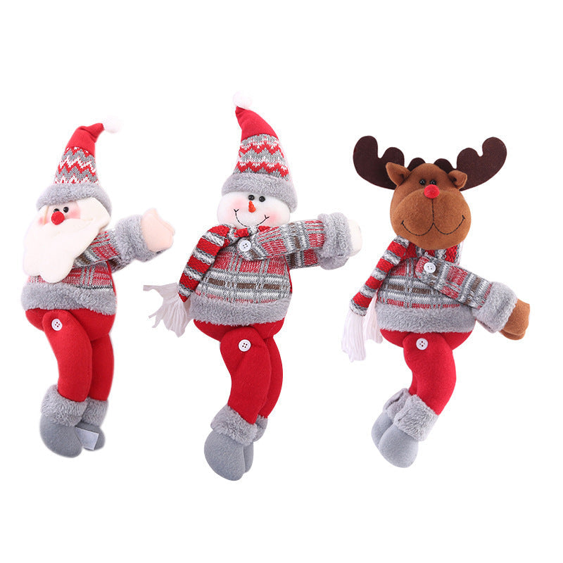 HKM-128275 Christmas Curtain Buckles - Cloth Decor Options in Various Designs: Santa, Snowman, Elk (34x27CM)