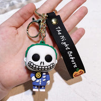 HKM-128403 The Nightmare Before Christmas Cartoon Keychain Pendant - Fun Rubber and Silicone Gift for Keys