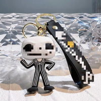 HKM-128403 The Nightmare Before Christmas Cartoon Keychain Pendant - Fun Rubber and Silicone Gift for Keys