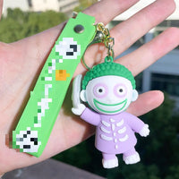 HKM-128403 The Nightmare Before Christmas Cartoon Keychain Pendant - Fun Rubber and Silicone Gift for Keys
