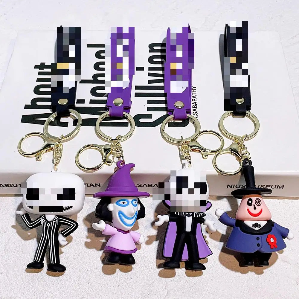 HKM-128403 The Nightmare Before Christmas Cartoon Keychain Pendant - Fun Rubber and Silicone Gift for Keys